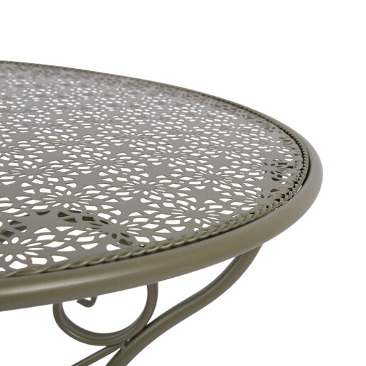 Set mobilier gradina masa, 2 scaune fier verde Ø 60x70 cm / 50x40x93 cm (2)