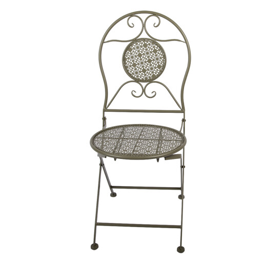 Set mobilier gradina masa, 2 scaune fier verde Ø 60x70 cm / 50x40x93 cm (2)