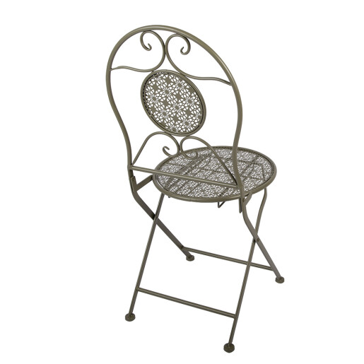 Set mobilier gradina masa, 2 scaune fier verde Ø 60x70 cm / 50x40x93 cm (2)