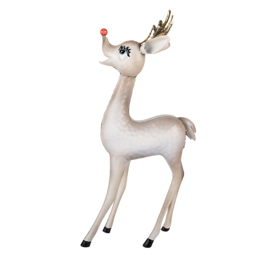 Figurina Ren metal multicolor cu led 28x10x55 cm
