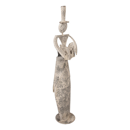 Figurina Inger metal gri vintage 27x20x107 cm