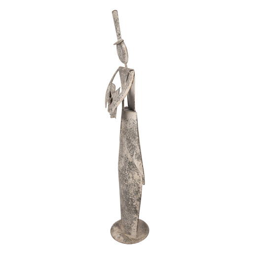 Figurina Inger metal gri vintage 27x20x107 cm