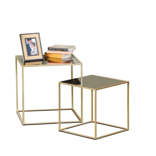 Set 2 masute fier sticla  40 x 40 x 40, 50 x 50 x 50 cm