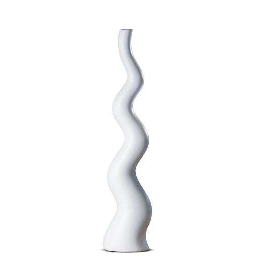 Vaza flori ceramica alba Polka  15 x 13 x 66,5 xm