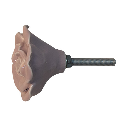 Buton mobilier ceramica roz Floare Ø 4x3 cm