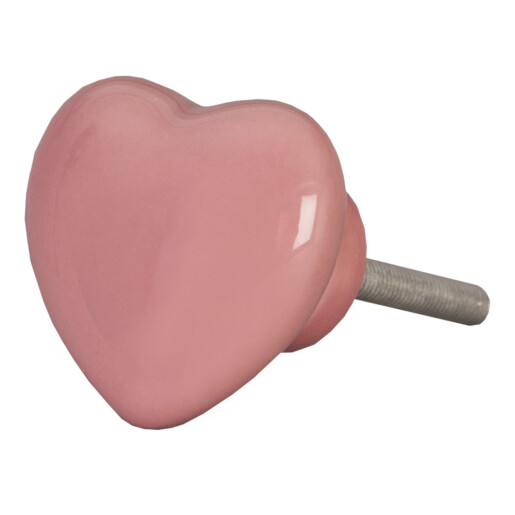 Set 2 butoni mobilier ceramica roz Inimioara 4x3x4 cm