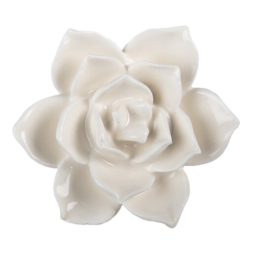 Set 2 butoni mobilier ceramica alba Floare Ø 5x4 cm