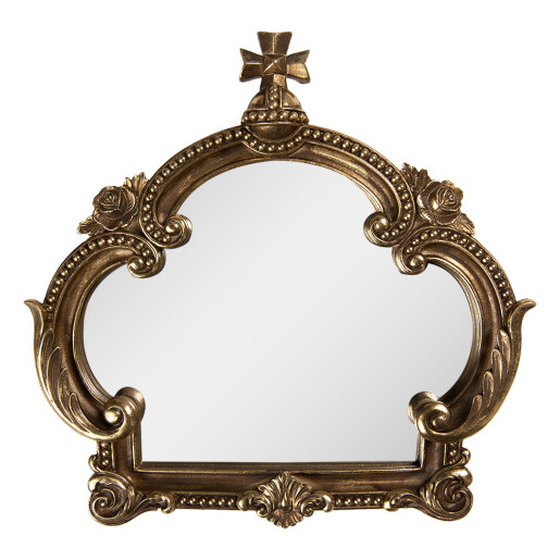 Oglinda perete polirasina aurie 30x3x30 cm
