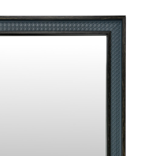 Oglinda perete lemn textil gri negru 36x2x46 cm