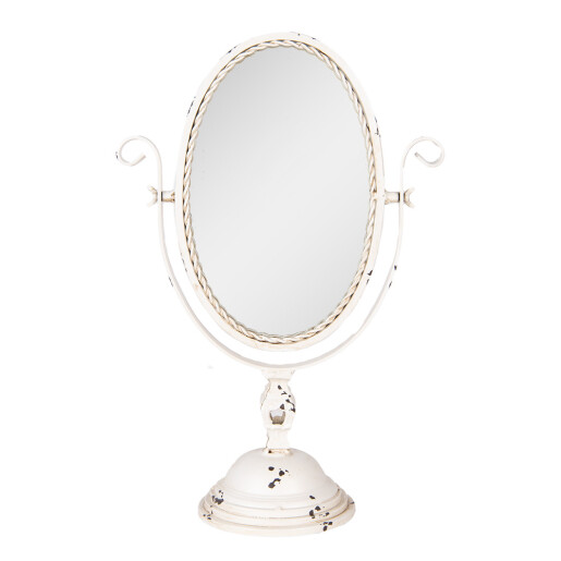 Oglinda masa metal bej vintage 34x16x50 cm