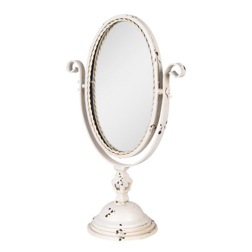 Oglinda masa metal bej vintage 34x16x50 cm