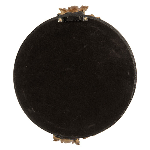 Oglinda perete polirasina neagra aurie 17x2x20 cm