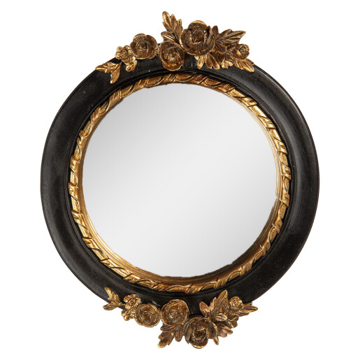 Oglinda perete polirasina neagra aurie 14x2x16 cm