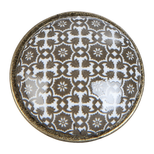 Buton mobilier ceramica alba maro Ø 2x2 cm