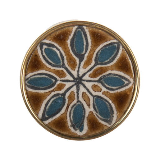 Set 2 butoni mobilier fier ceramica multicolor 4x2 cm