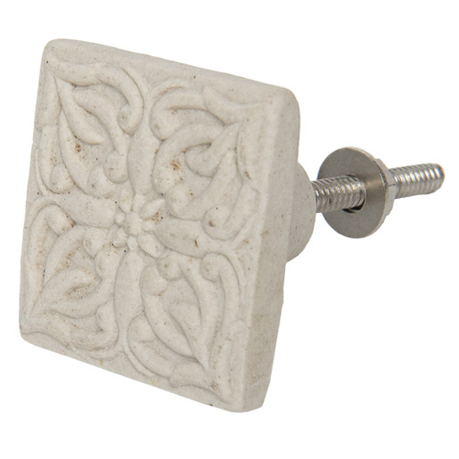 Buton mobila din fier si ceramica crem antichizat 4x3x4 cm
