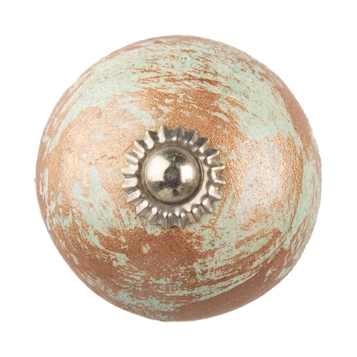 Buton mobilier ceramica maro verde Ø 4x4 cm