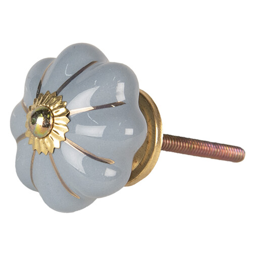Buton mobilier ceramica gri metal auriu Ø 4x4 cm