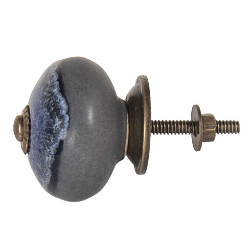 Set 2 butoni mobilier ceramica albastra 4cm