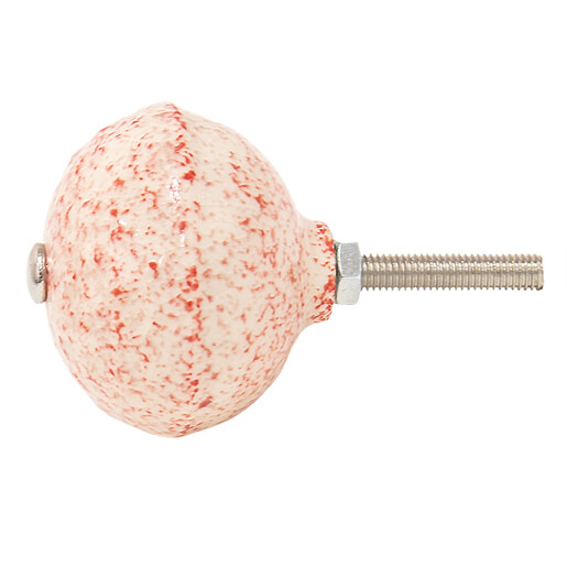 Buton mobilier ceramica crem rosie 4x3 cm