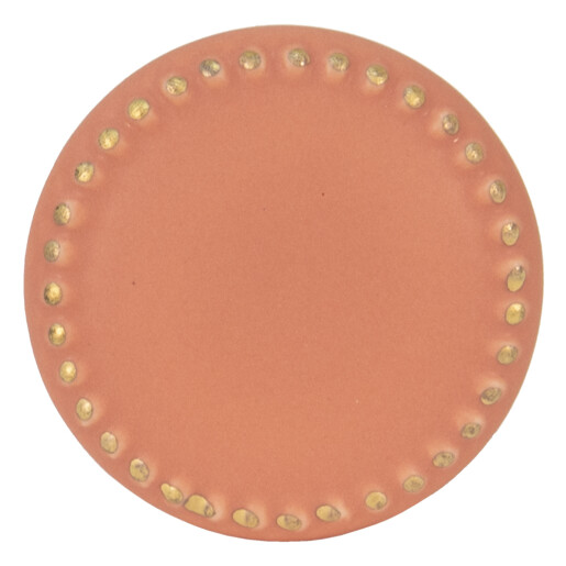 Buton mobilier ceramica portocalie aurie 4x3 cm