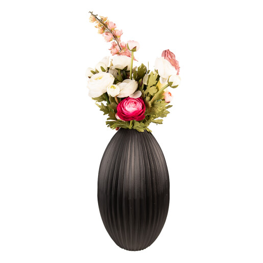 Vaza flori aluminiu negru 24x39 cm