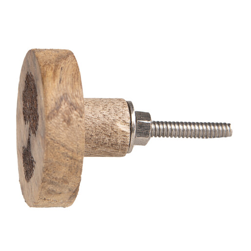 Buton mobilier lemn maro 4x4 cm