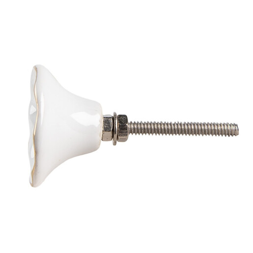 Buton mobilier ceramica alba albastra aurie 4x3,7 cm