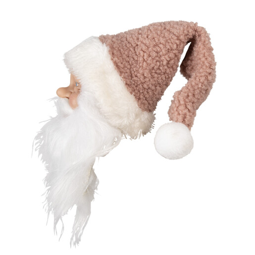 Ornament brad Mos Craciun roz alb 10x9x28 cm