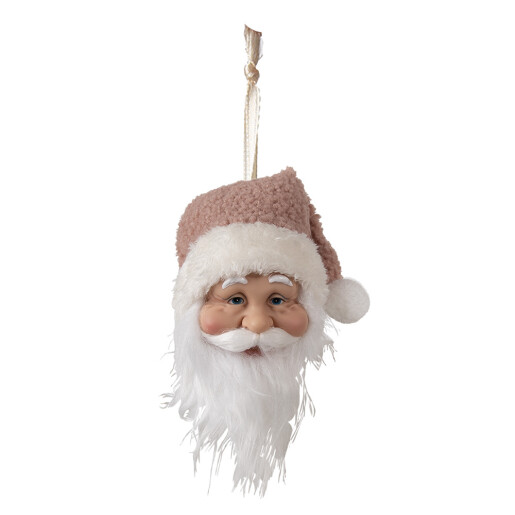 Ornament brad Mos Craciun roz alb 10x9x28 cm