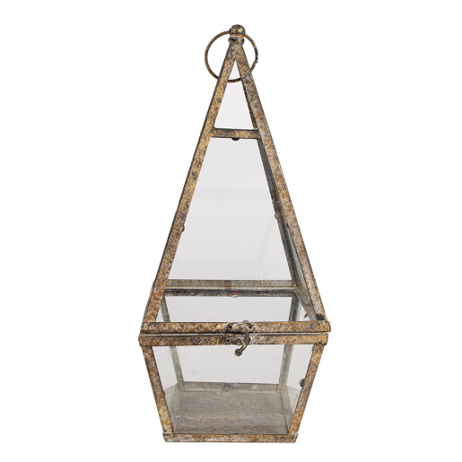 Felinar fier maro antichizat 19x19x45 cm