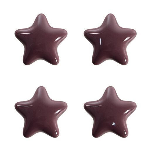 Set 4 butoni mobilier ceramica violet Stelute 4x3/6 cm