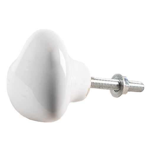 Set 4 butoni mobilier ceramica alba Inimioare 4x3/6 cm