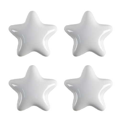 Set 4 butoni mobilier ceramica alba Stelute 4x3/6 cm