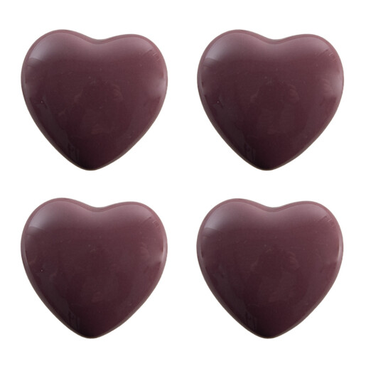 Set 4 butoni mobilier ceramica violet Inimioare 4x3/6 cm
