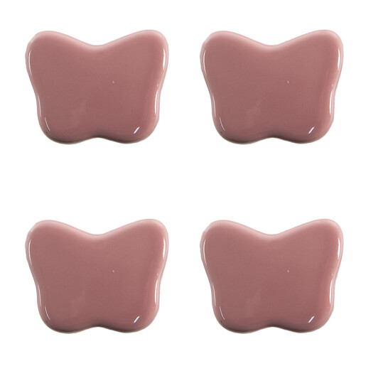 Set 4 butoni mobilier ceramica roz Fluturasi 4x3 cm