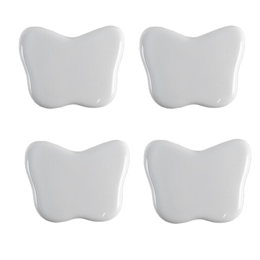 Set 4 butoni mobilier ceramica alba Fluturasi 4x3 cm