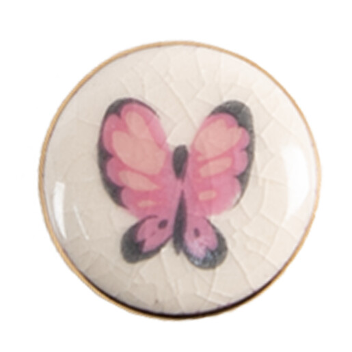Set 4 butoni mobilier ceramica multicolora Fluturasi 3x1/4 cm