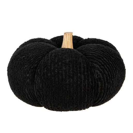Dovleac decorativ textil negru lemn natur 25x16 cm