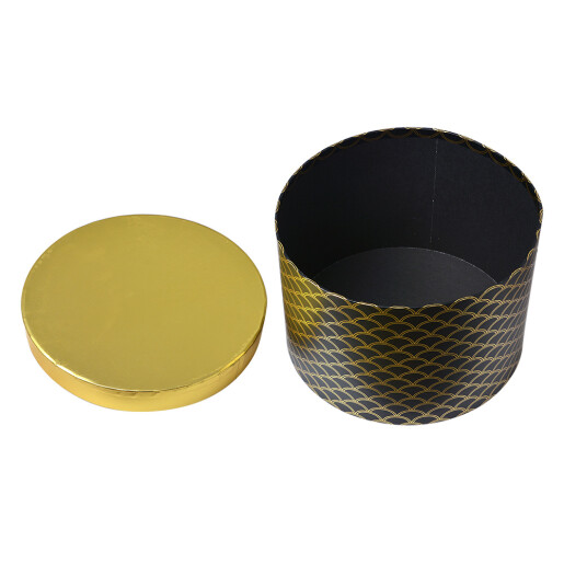 Set 3 cutii depozitare carton negru auriu 25x17 cm, 23x16 cm, 21x14 cm