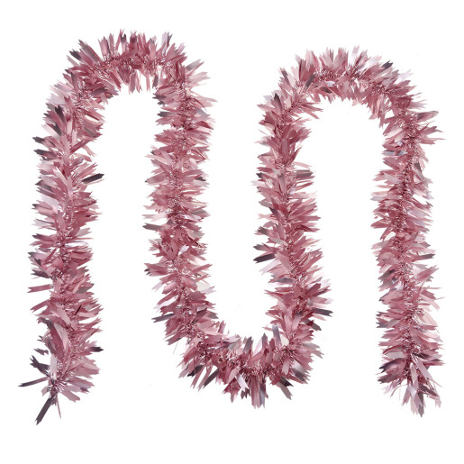 Ghirlanda Craciun beteala plastic roz 200 cm