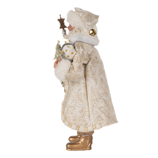 Figurina Mos Craciun alb auriu 16x10x27 cm