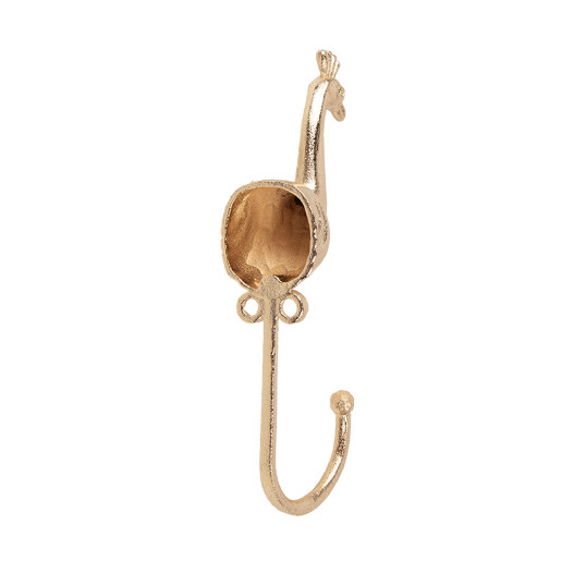 Cuier perete fier auriu Paun 5x3x14 cm