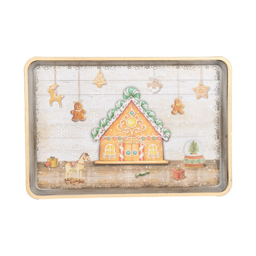 Tava Craciun melamina multicolora 32x22x2 cm