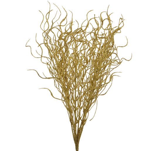 Buchet crengute artificiale Craciun plastic auriu 9x6x48 cm