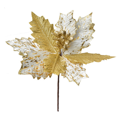 Craciunita artificiala alba aurie Ø 25x27 cm