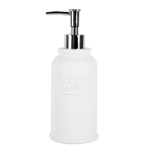 Dozator sapun polirasina alba Ø 8x21 cm / 350 ml
