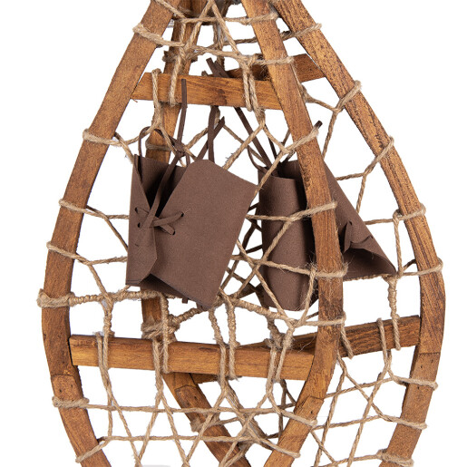 Decoratiune perete lemn maro 55x22x5 cm