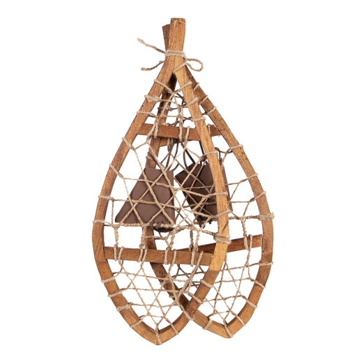 Decoratiune perete lemn maro 55x22x5 cm