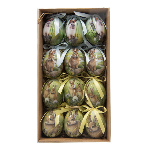 Set 12 Oua decorative Paste plastic Ø 4x5 cm